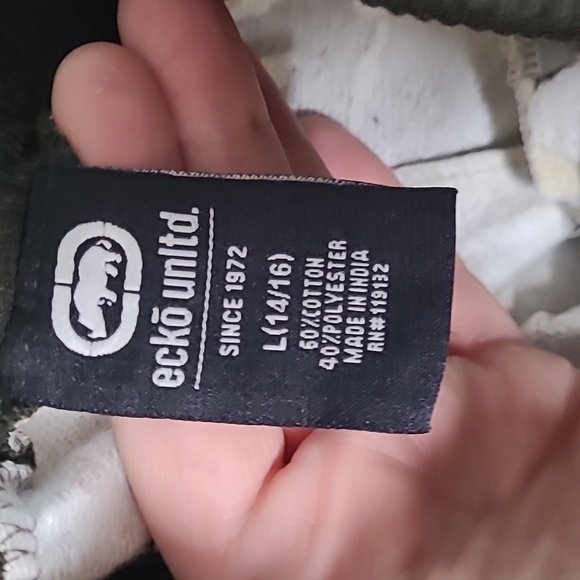 Ecko Unltd. Boys Olive Tan Brown Camouflage Stretch Tie Waist Shorts SZ L(14/16) - Picture 6 of 8